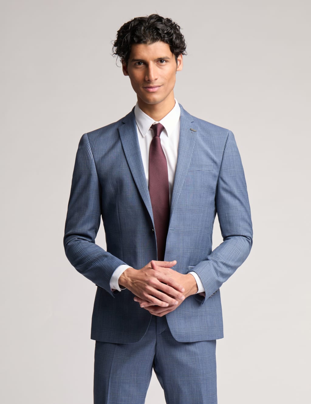 Ted Baker Male Slim Fit Wool Rich Check Suit Jacket - 40REG - Air Force Blue, Air Force Blue