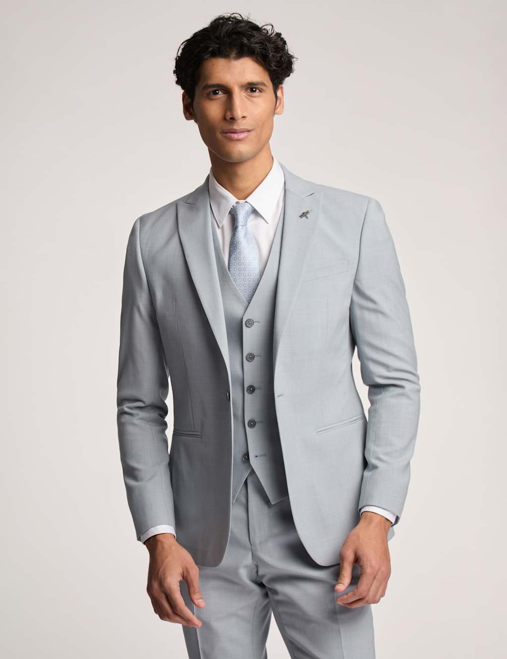 Ted Baker Male Slim Fit Wool Rich Sharkskin Suit Jacket - 38REG - Duck Egg, Duck Egg