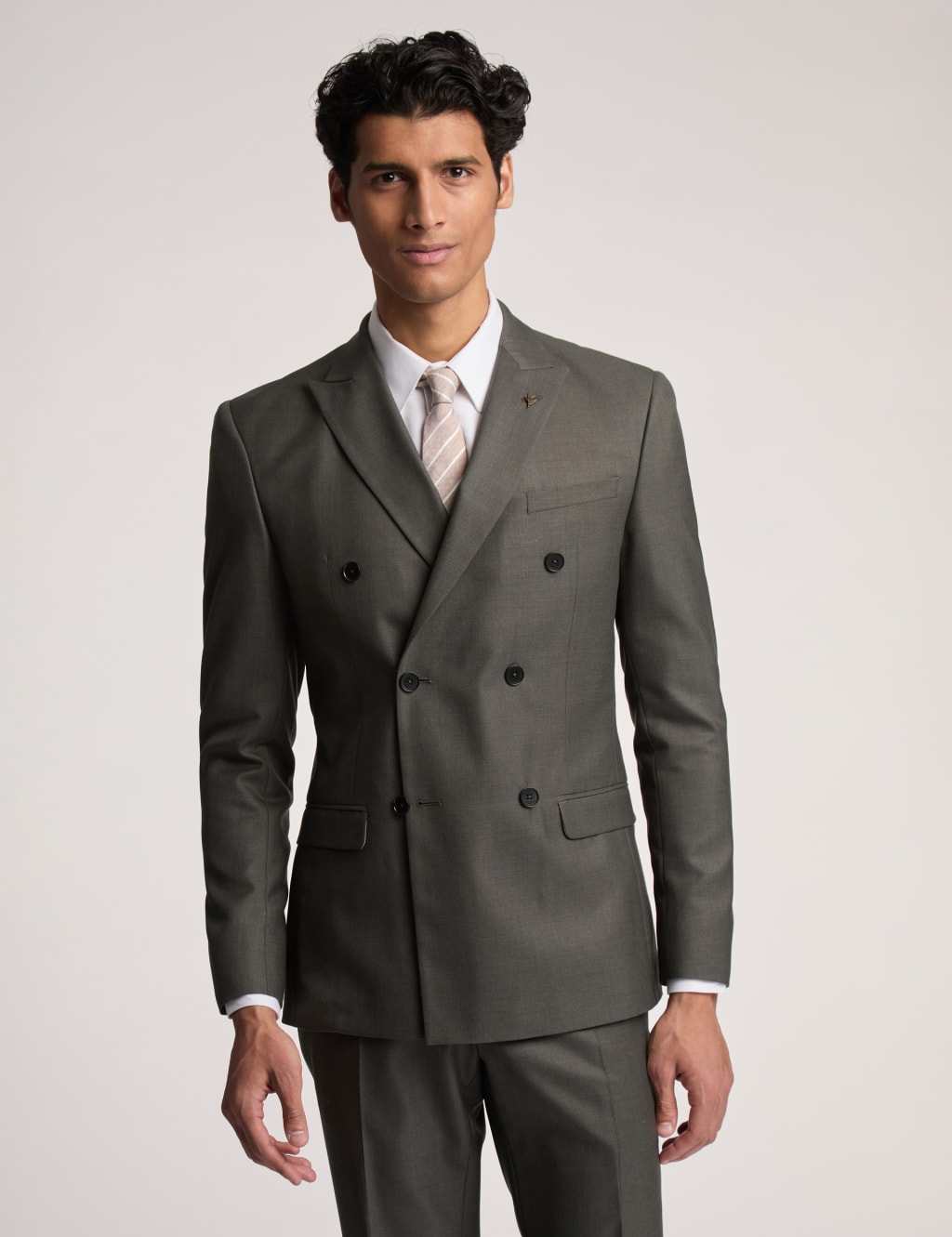 Ted Baker Male Slim Fit Wool Rich Twill Suit Jacket - 40REG - Dark Khaki, Dark Khaki