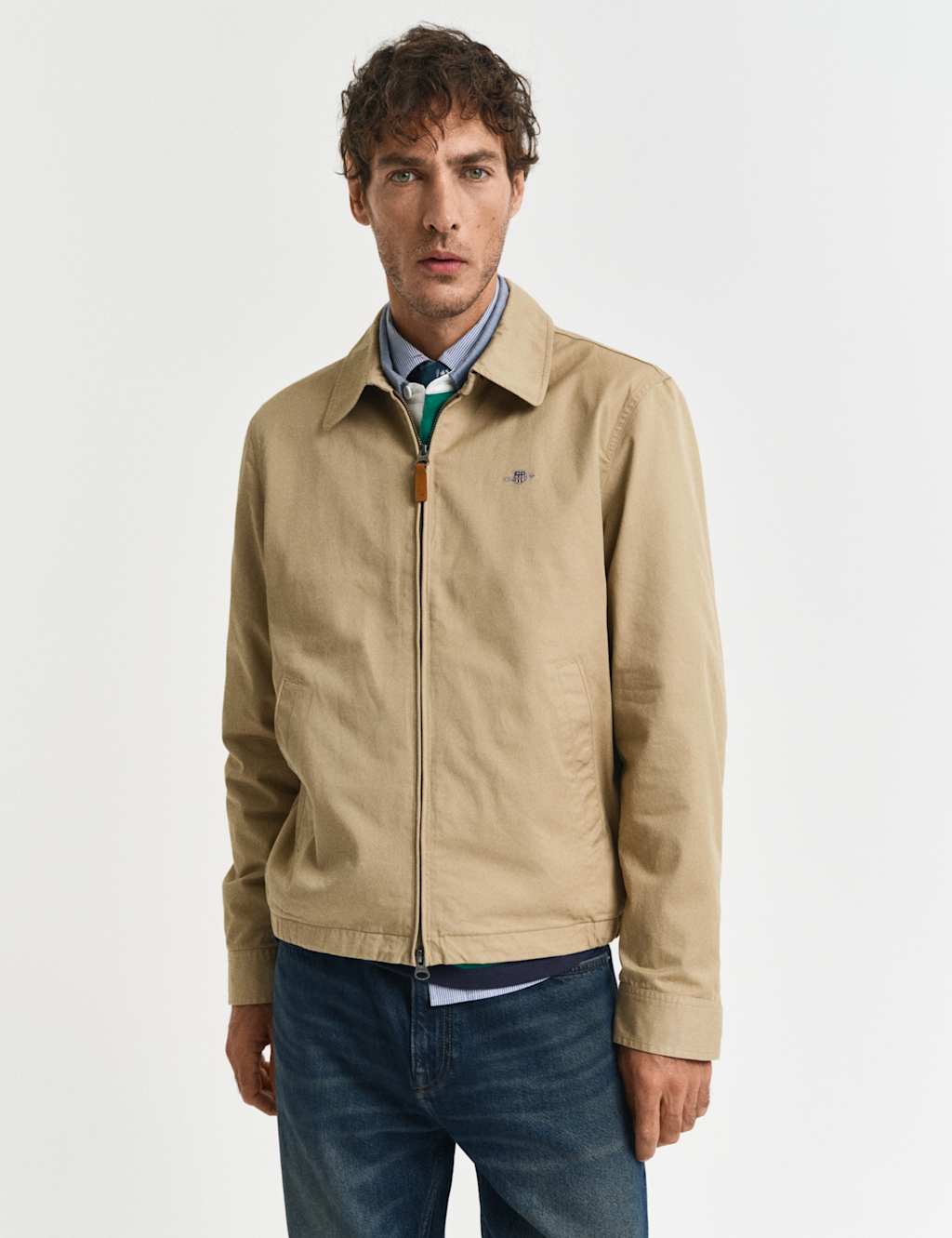 Gant Male Pure Cotton Jacket - M - Tan, Tan