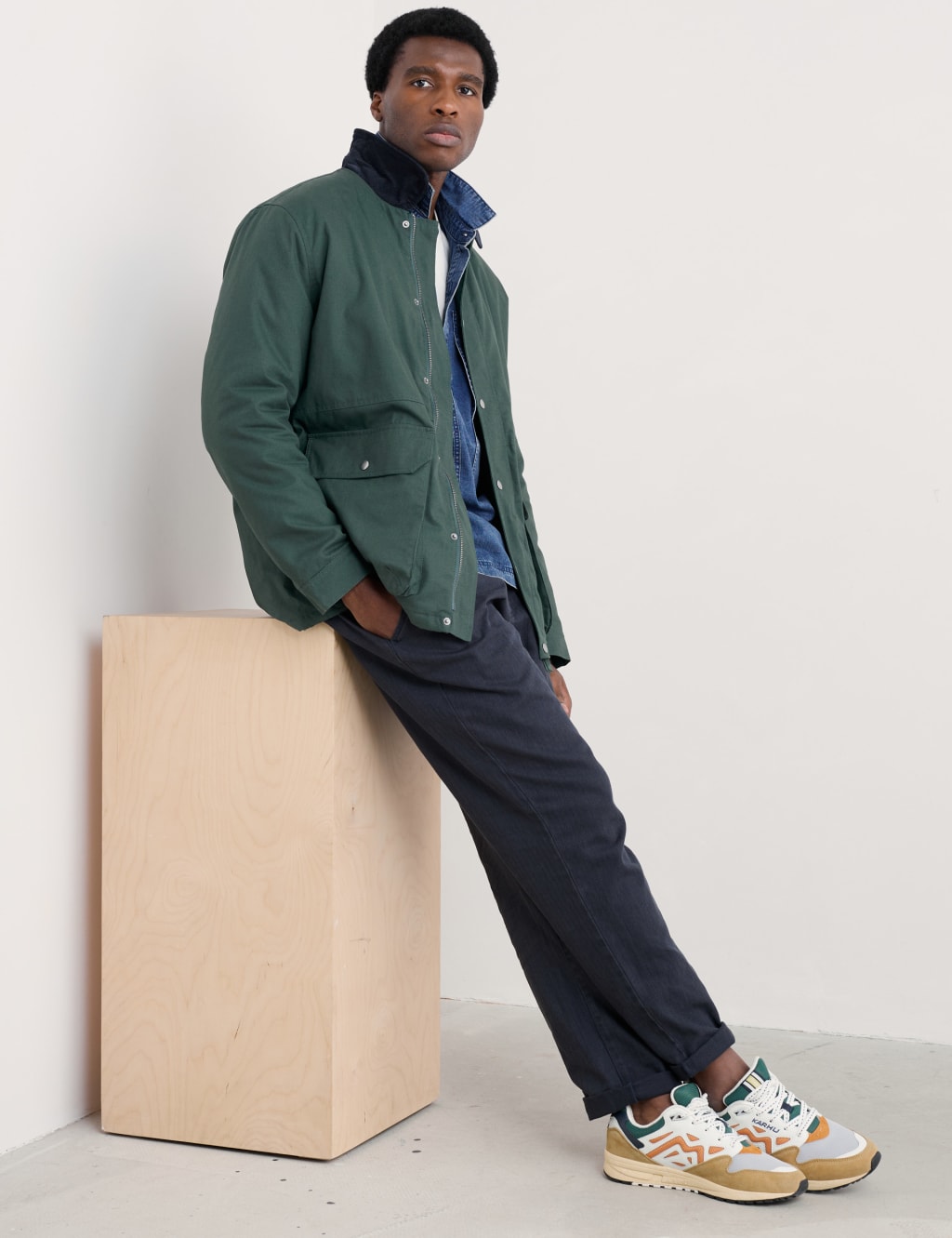 Seasalt Cornwall Male Pure Cotton Harrington Coat - XXL - Green, Navy,Green