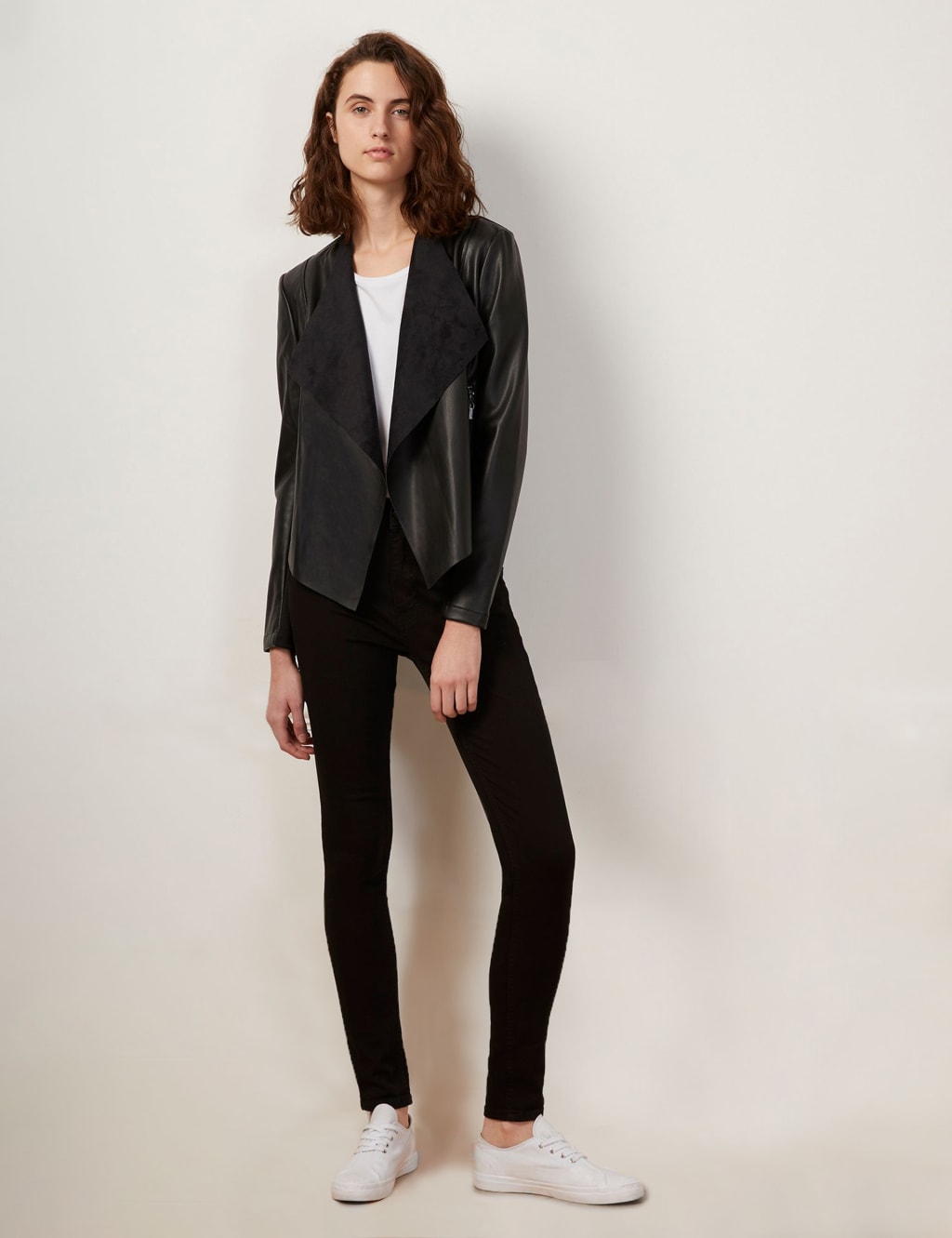 French Connection Female Faux Leather Short Jacket - 8 - Black, Black