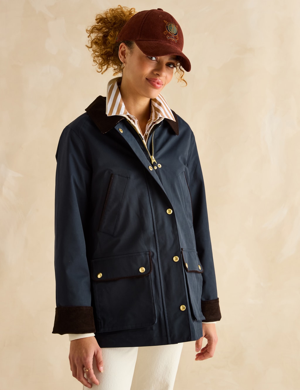 Joules Female Waterproof Collared Coat - 12 - Navy, Navy