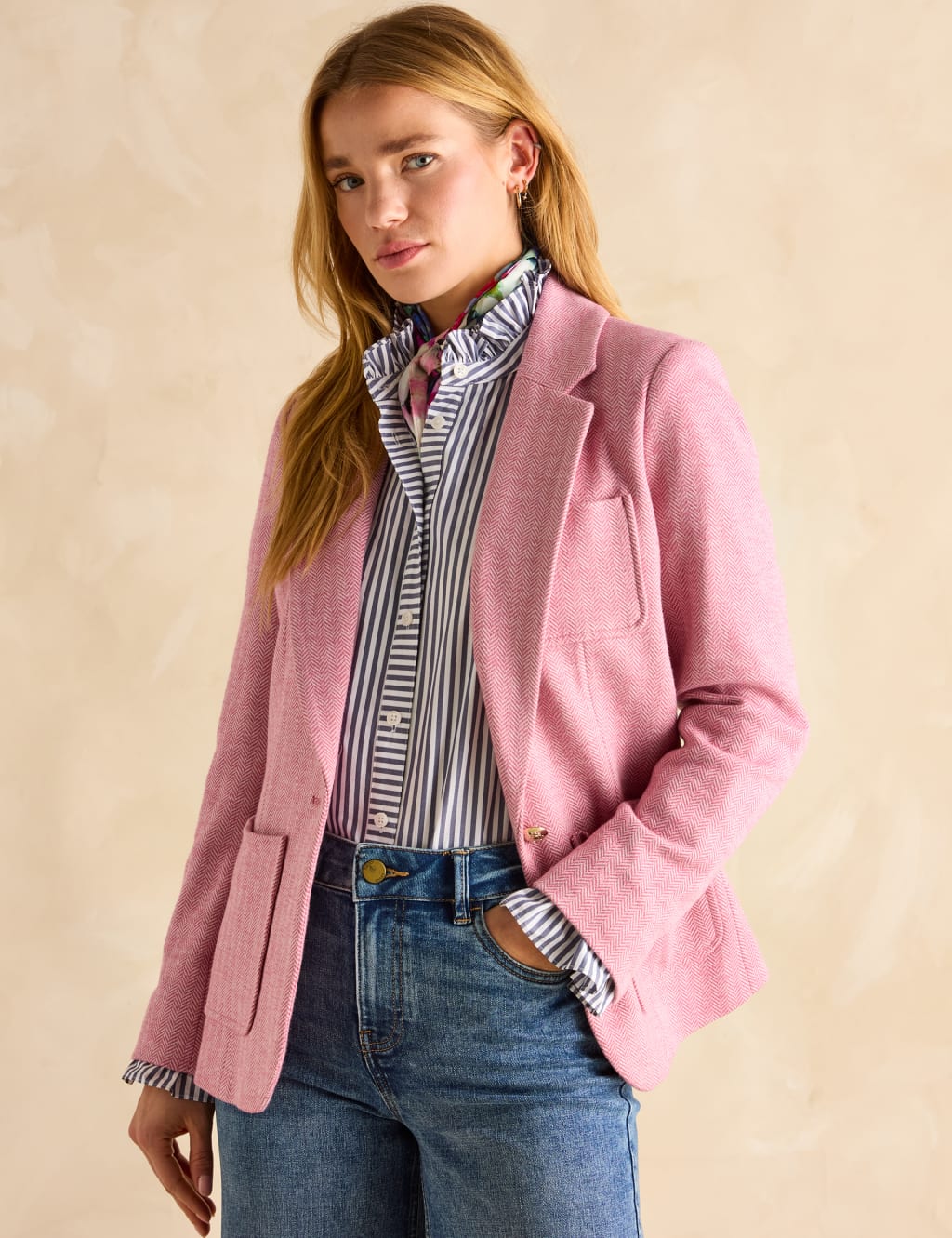 Joules Female Cotton Rich Blazer - 16 - Dark Pink, Dark Pink