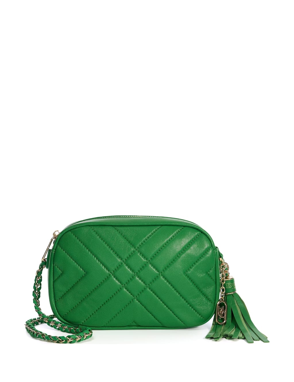Dune London Female Premium Leather Metallic Crossbody Bag - Green, Green