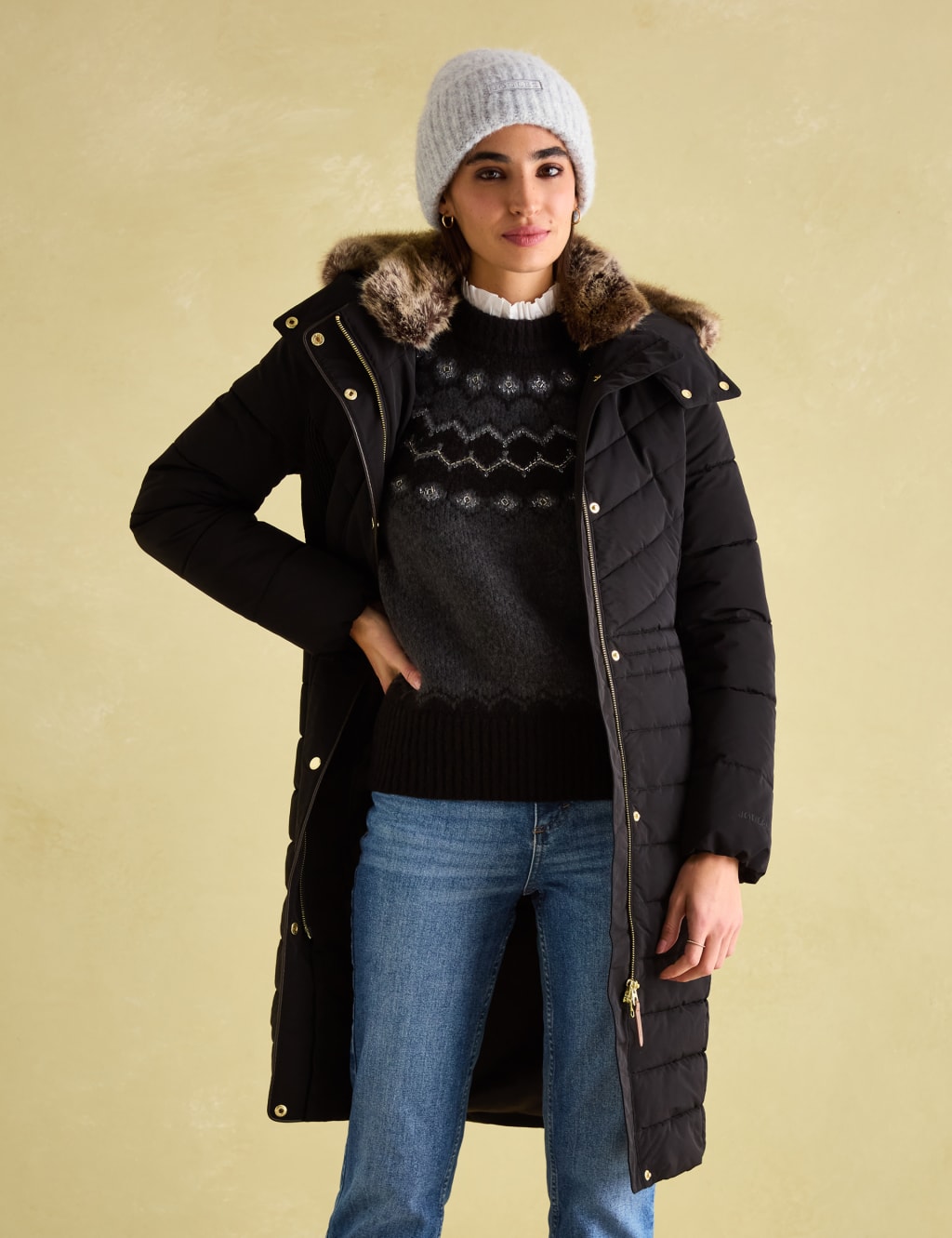 Joules Female Hooded Padded Puffer Coat - 22 - Black, Black
