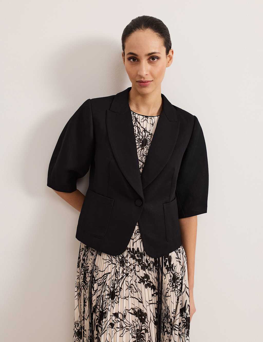 Phase Eight Female Cropped Blazer - 12 - Black, Black