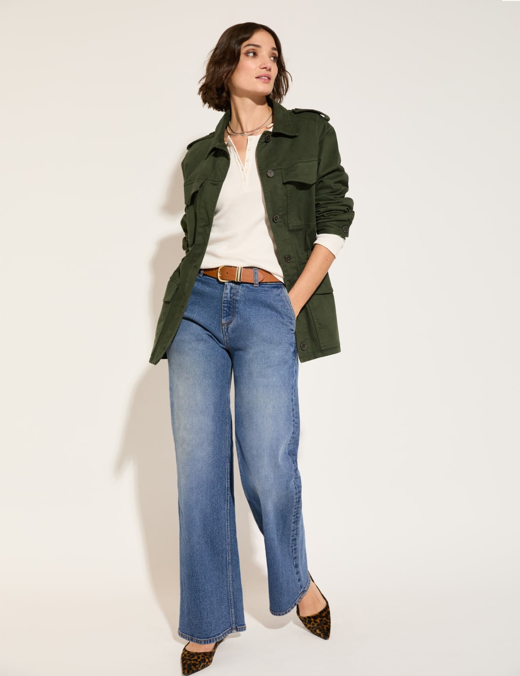 Baukjen Female Cotton Rich Longline Utility Jacket - 14 - Dark Khaki, Dark Khaki