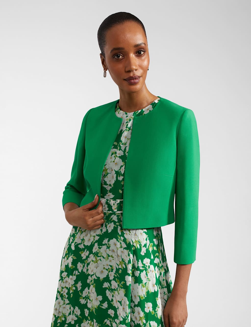 Hobbs Female Lightweight Short Jacket - 12REG - Green, Green,Pink