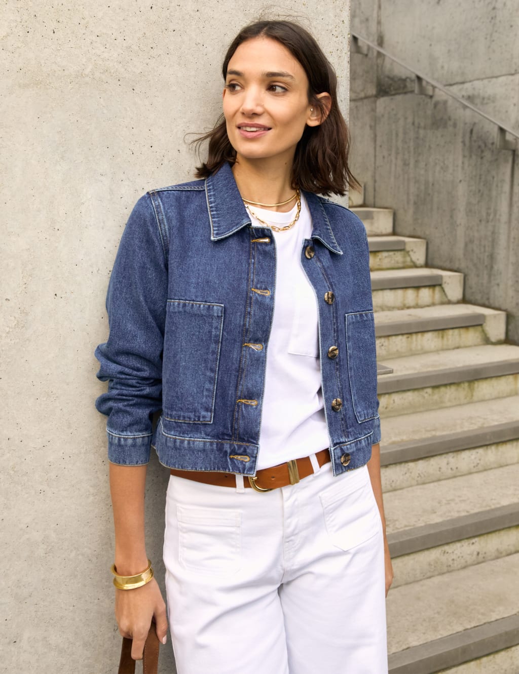 Baukjen Female Denim Cropped Jacket - 18 - Medium Indigo, Medium Indigo