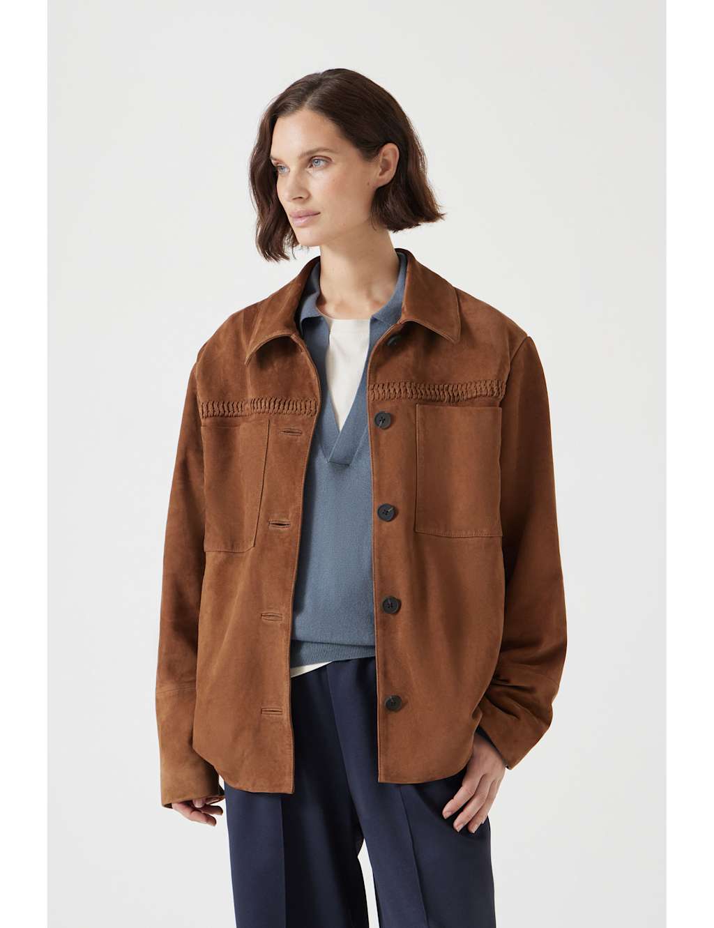 Hush Female Suede Jacket - XS-S - Light Brown, Light Brown