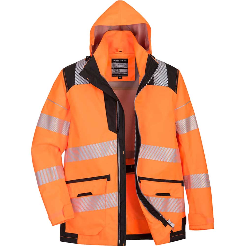 Oxford Weave 300D Class 3 PW3 Hi Vis 5 in 1 Jacket Orange / Black S