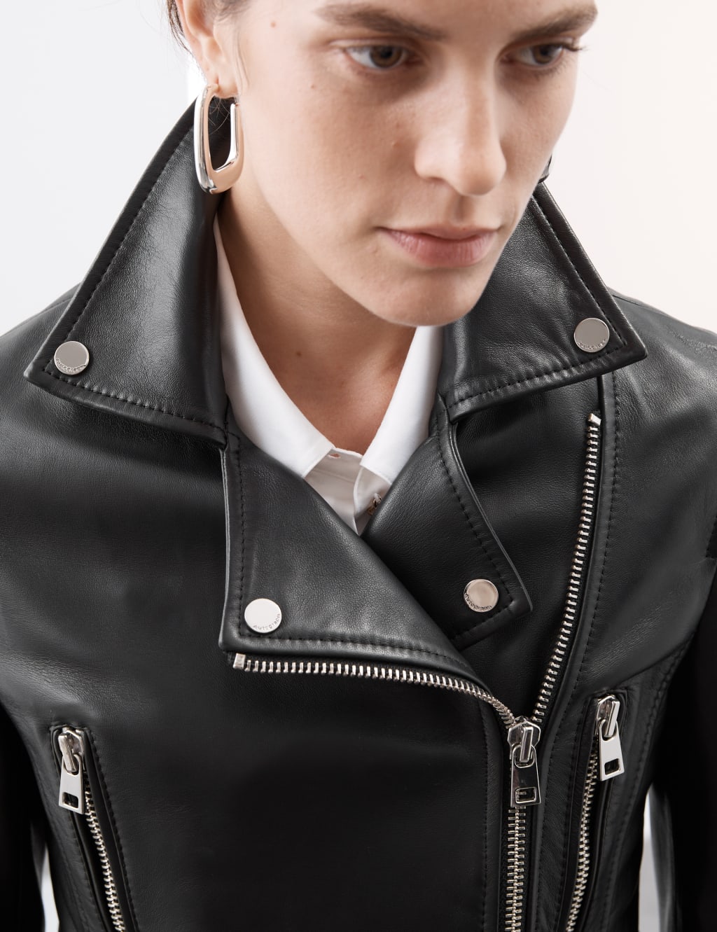 Autograph Female Leather Biker Jacket - 18 - Black, Black