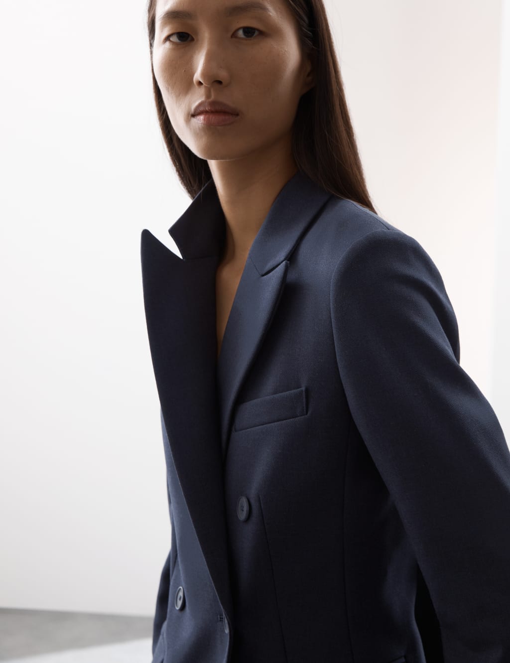 Autograph Female Double Breasted Blazer With Wool - 14 - Moondust, Moondust