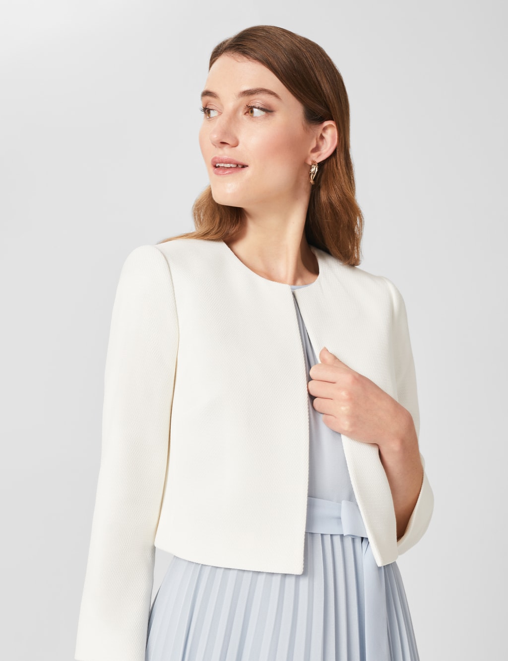 Hobbs Female Cropped Jacket - 8 - Ivory, Ivory