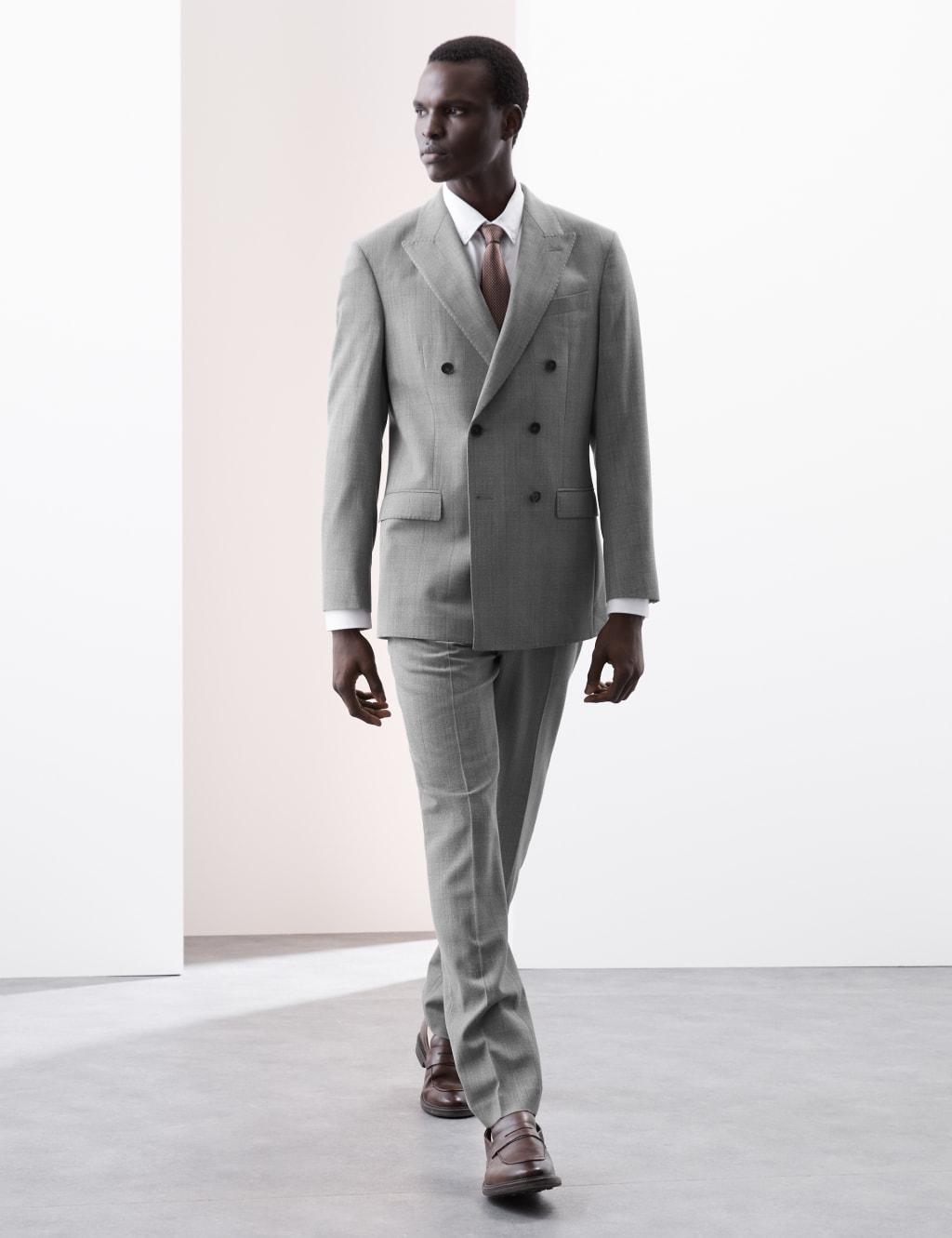 Autograph Male Tailored Fit Pure Wool Check Suit Jacket - 42REG - Grey Mix, Grey Mix