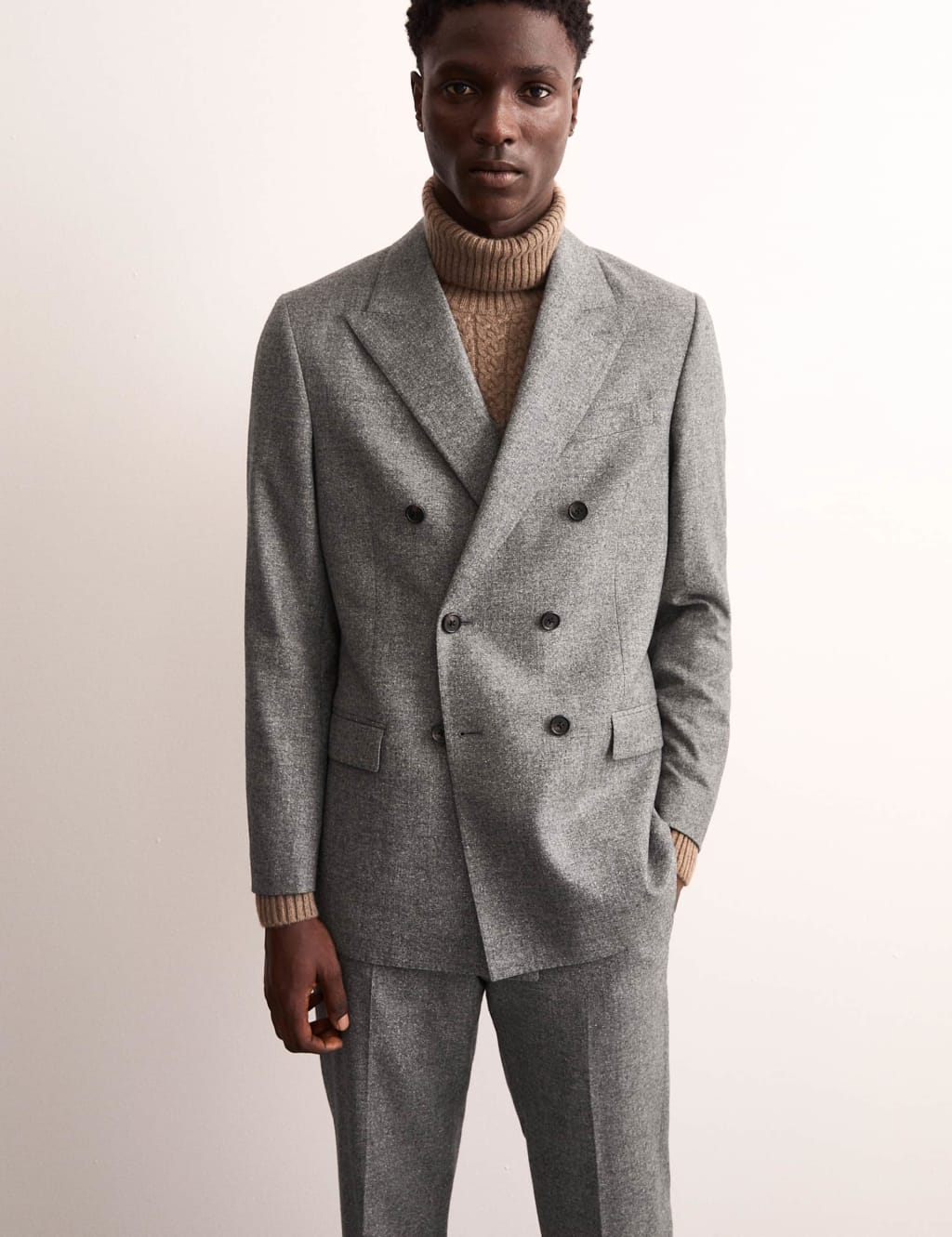 Jaeger Male Tailored Fit Italian Wool Rich Jacket with Silk - 36REG - Grey, Grey