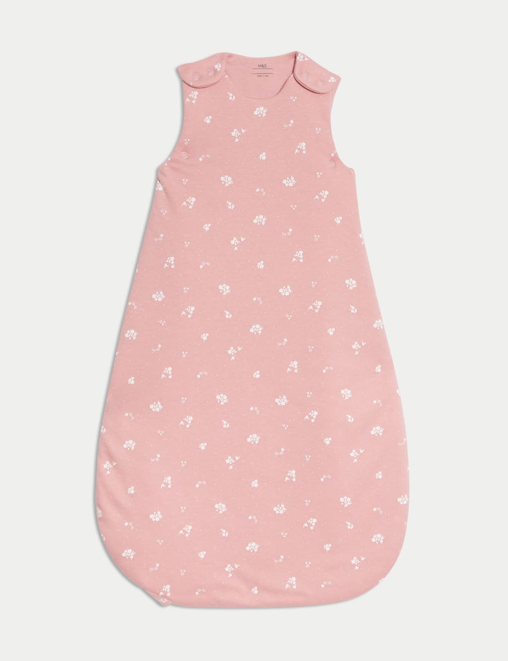 M&S Collection Female Pure Cotton Floral 2.5 Tog Sleeping Bag (0-36 Mths) - 18-36 - Pink Mix, Pink Mix