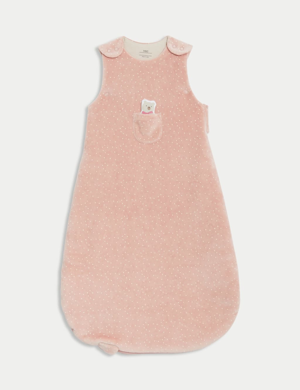 M&S Collection Female Velour Teddy 2.5 Tog Sleeping Bag (0-3 Yrs) - 18-36 - Pink Mix, Pink Mix