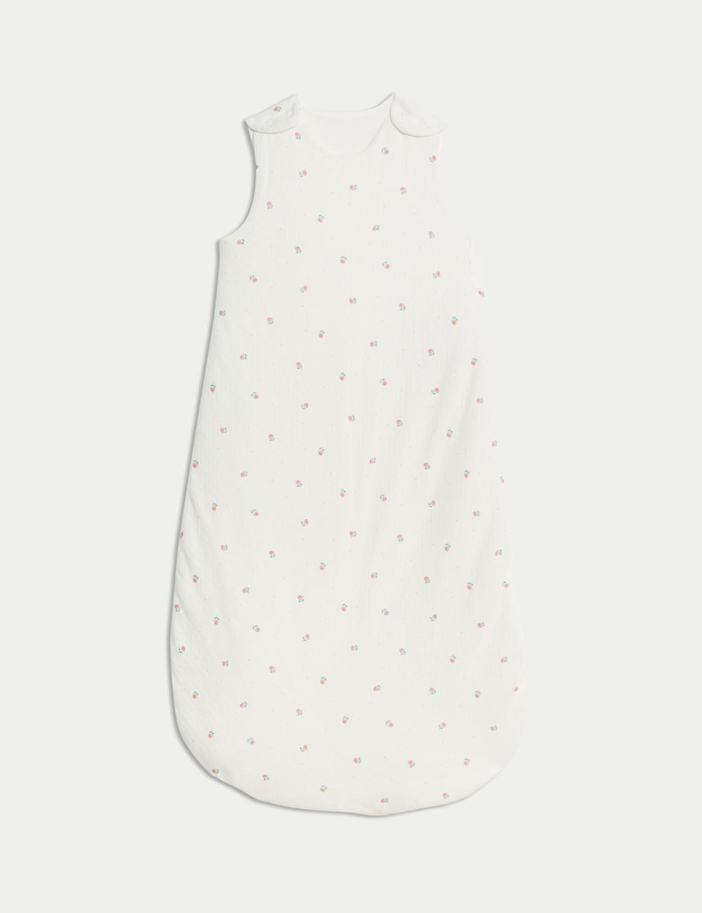 M&S Collection Female Pure Cotton Rose Bud 2.5 Tog Sleeping Bag (0-3 Yrs) - 18-36 - Ecru Mix, Ecru Mix