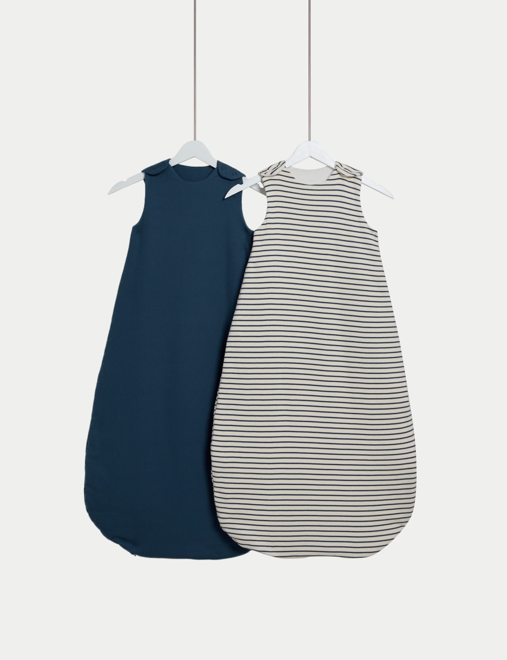 M&S Collection male 2 Pack Cotton Rich 2.5 Tog Sleeping Bags (0-36 Mths) - 6-18M - Navy, Navy