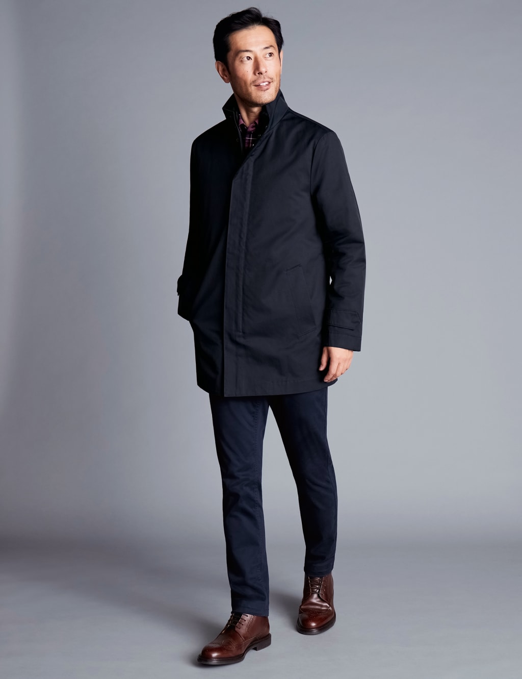 Charles Tyrwhitt Male Cotton Rich 3 in 1 Removable Gilet Mac - Navy, Navy