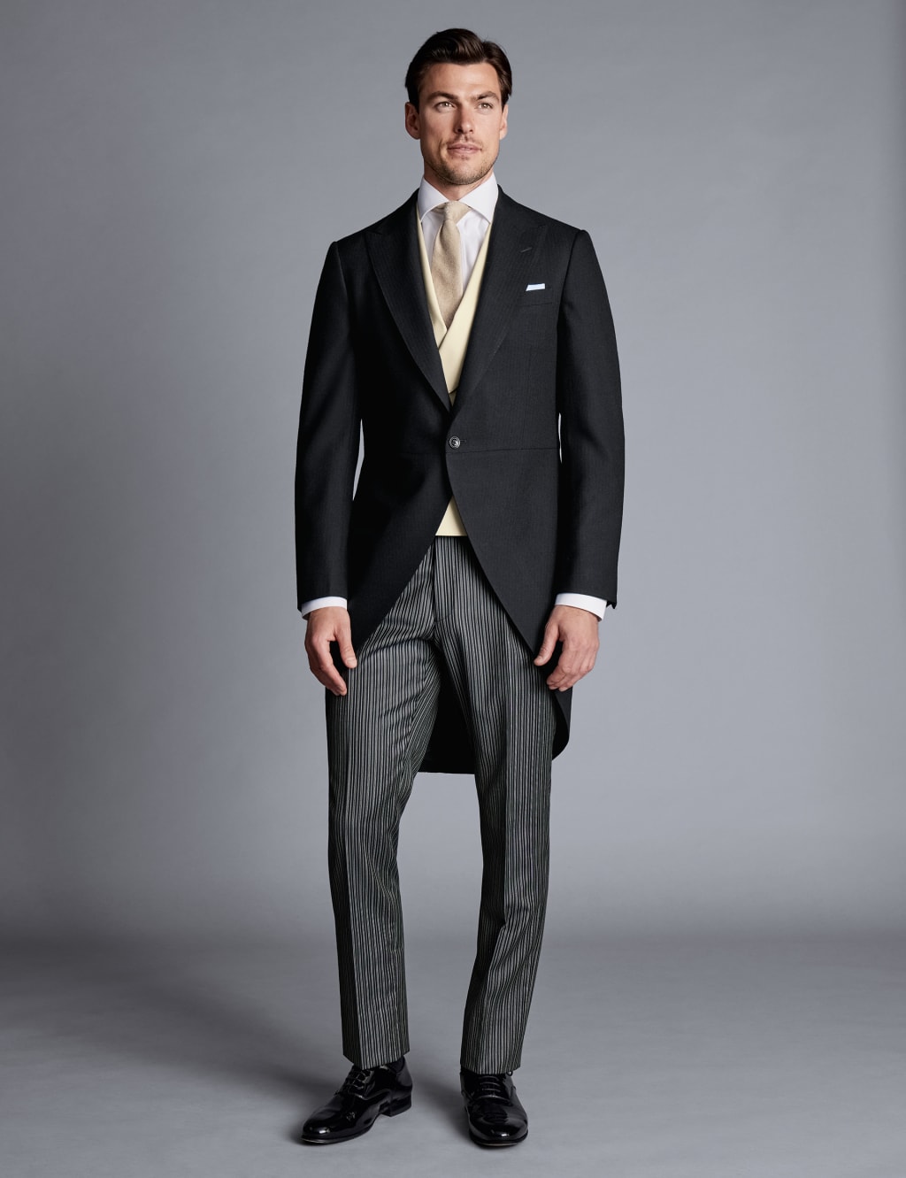 Charles Tyrwhitt Male Slim Fit Morning Suit Jacket - 42REG - Black, Black