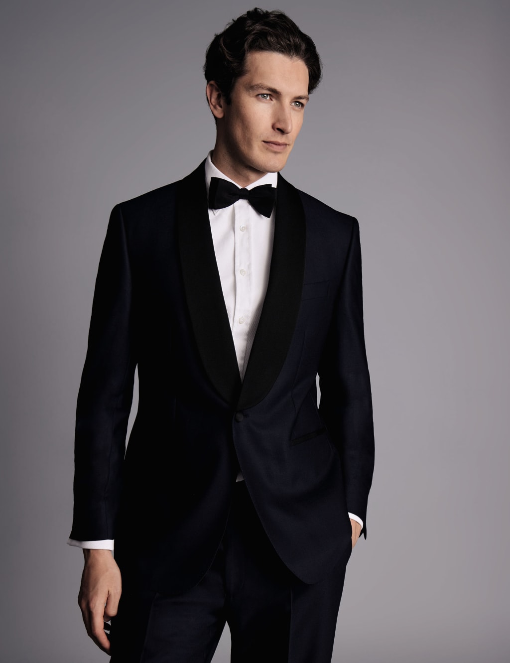 Charles Tyrwhitt Male Slim Fit Pure Wool Tuxedo Jacket - 40REG - Blue, Blue