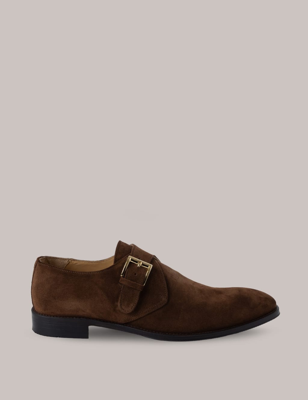 Hawes & Curtis Male Suede Monk Strap Shoes - 12 - Brown, Brown