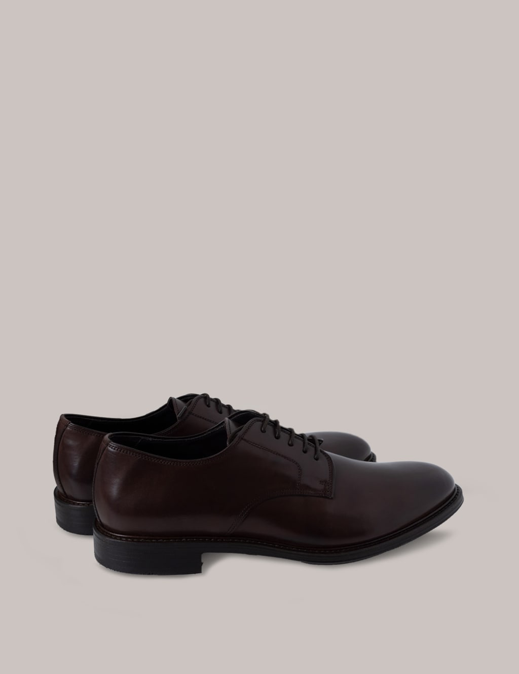 Hawes & Curtis Male Leather Derby Shoes - 8 - Brown, Brown