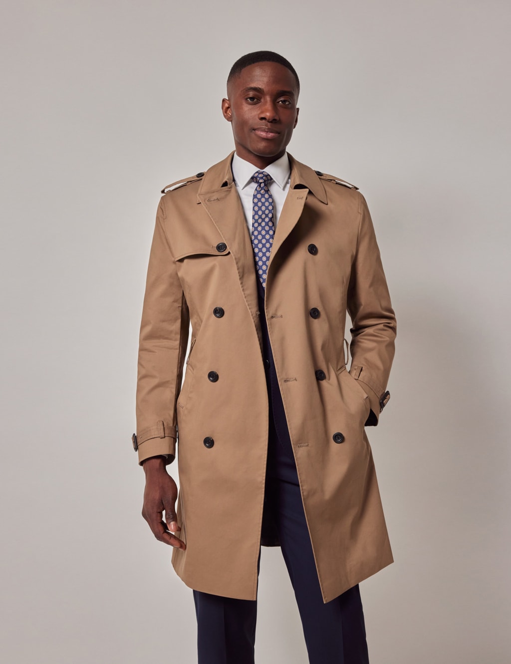 Hawes & Curtis Male Cotton Rich Trench - 44REG - Khaki, Khaki