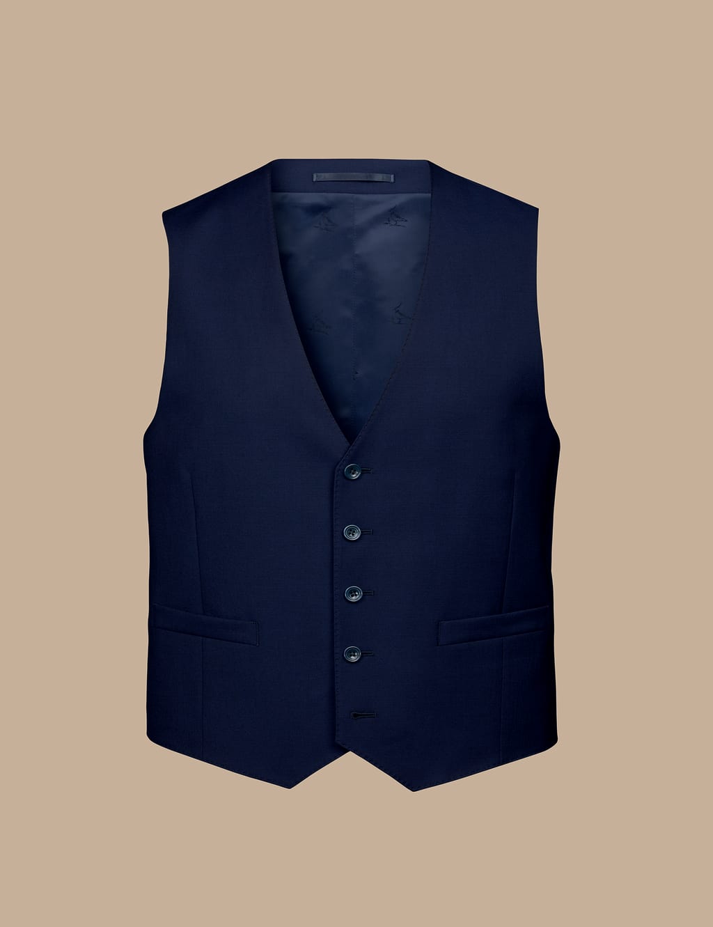 Charles Tyrwhitt Male Wool Rich Waistcoat - 38REG - Dark Navy, Dark Navy