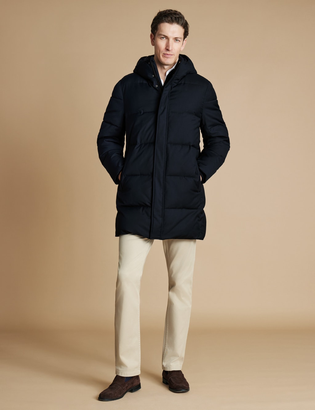 Charles Tyrwhitt Male Quilted Puffer Jacket - XL - Navy, Navy