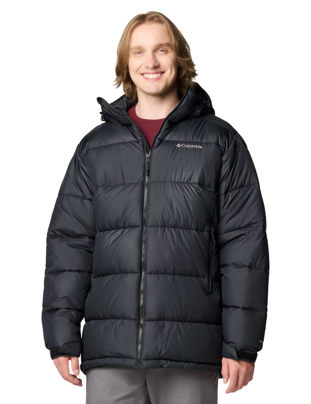 Columbia Male Pike Lake Padded Hooded Parka Jacket - Black, Black