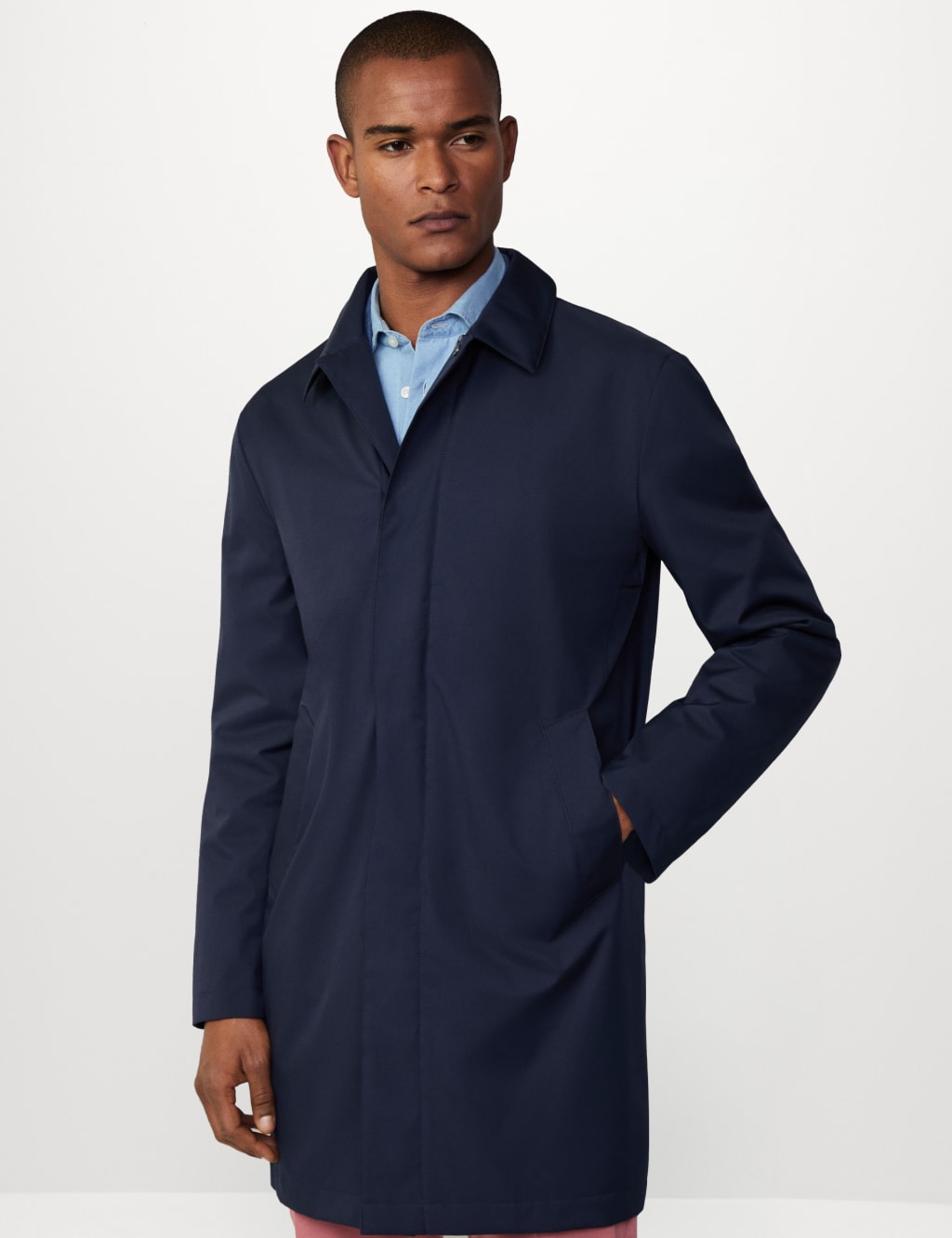 Hackett Male Water Resistant Mac - Navy, Navy