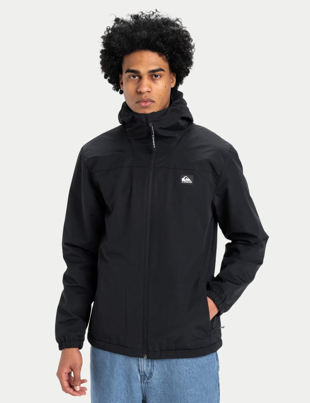 Quiksilver Male Overcast Cotton Rich 3K Hooded Jacket - M - Black, Red Mix,Black