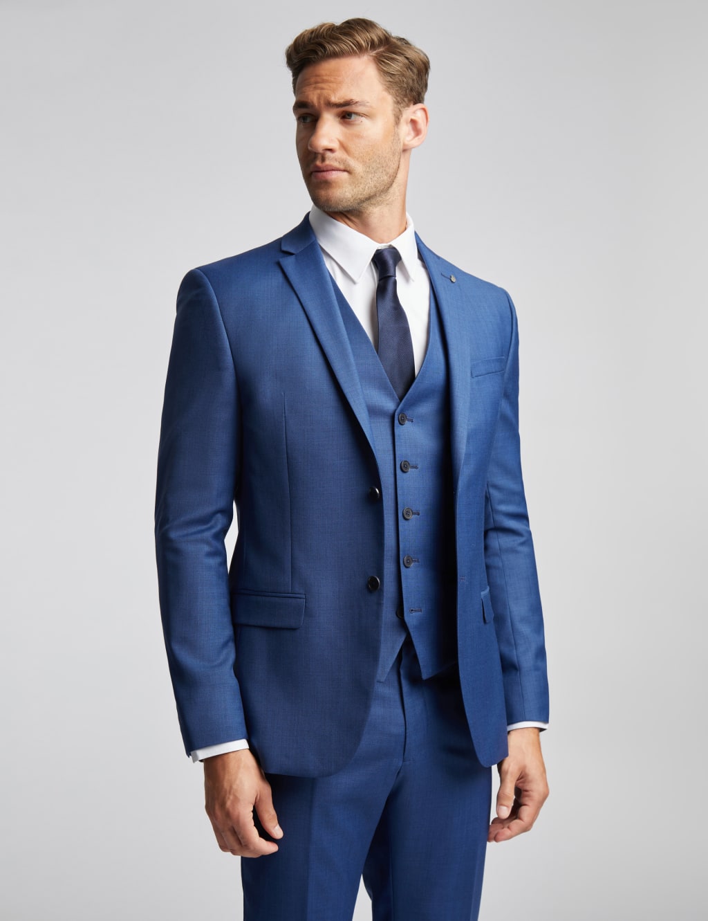 Ted Baker Male Slim Fit Wool Rich Textured Suit Jacket - 38SHT - Navy, Navy