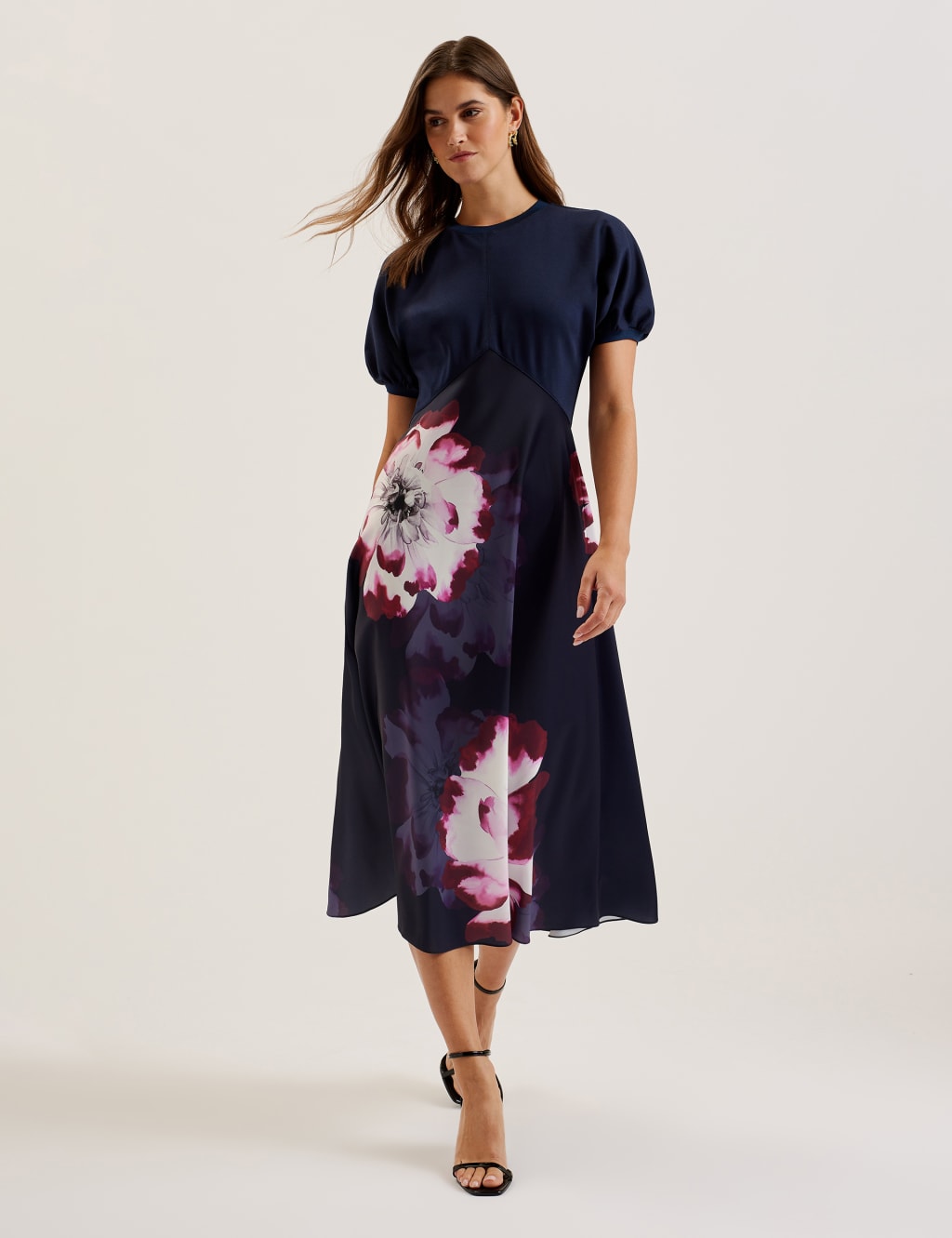 Ted Baker Female Tea Dress with Printed Skirt - 14 - Navy, Navy
