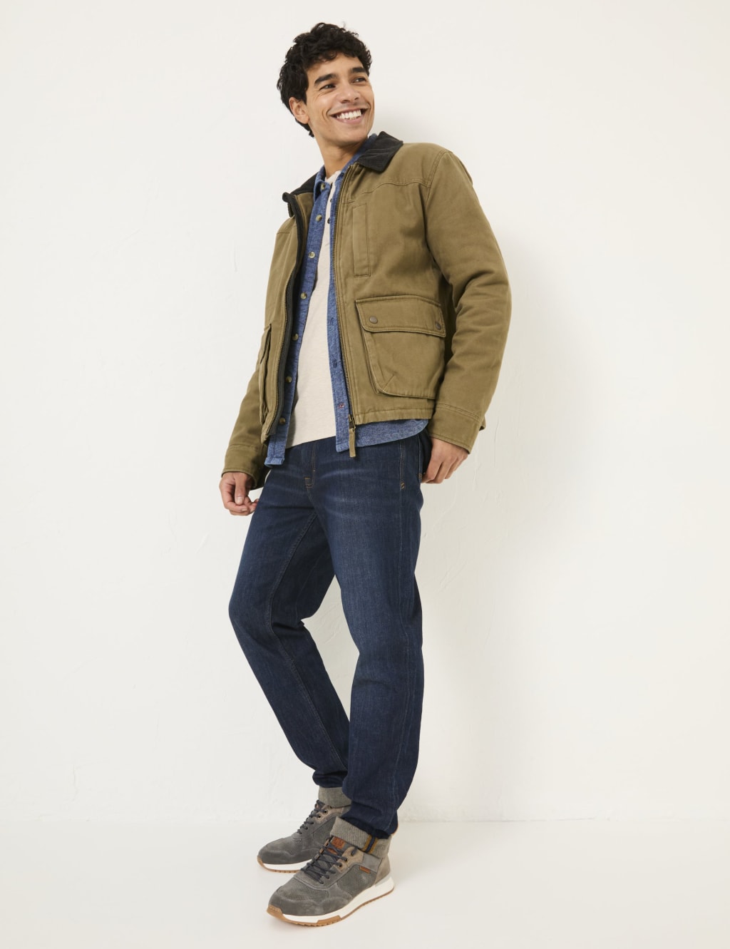 Fatface Male Pure Cotton Canvas Jacket - MREG - Khaki, Khaki