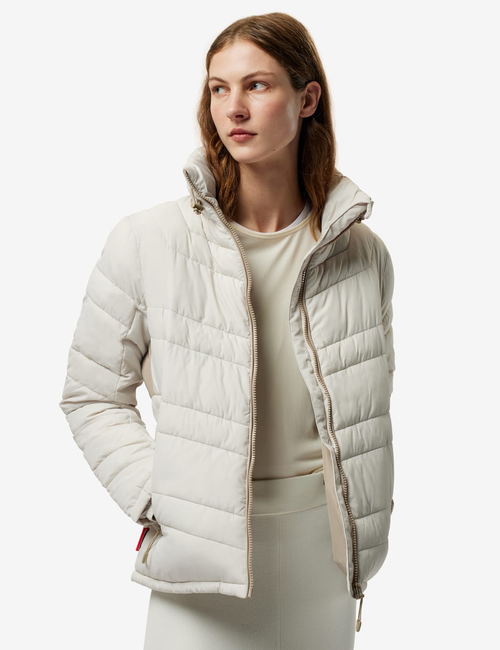 Hunter Female Hooded Packaway Puffer Coat - S - White, White