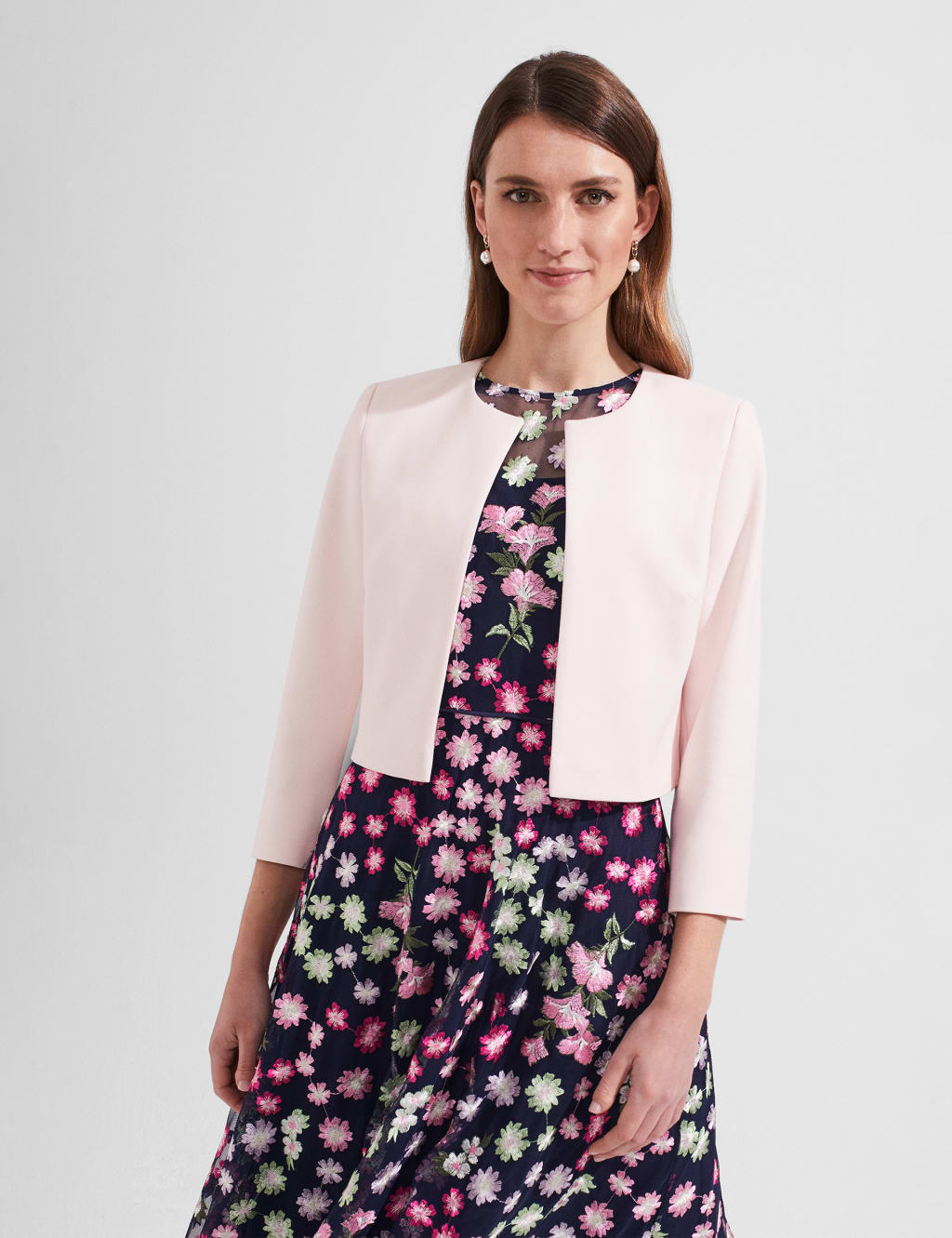 Hobbs Female Cropped Jacket - 6 - Pink, Pink