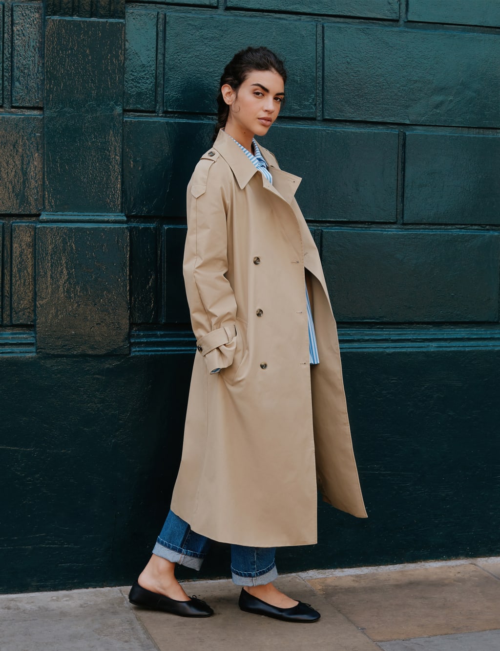 Albaray Female Cotton Rich Tailored Trench Coat - 8 - Stone, Stone