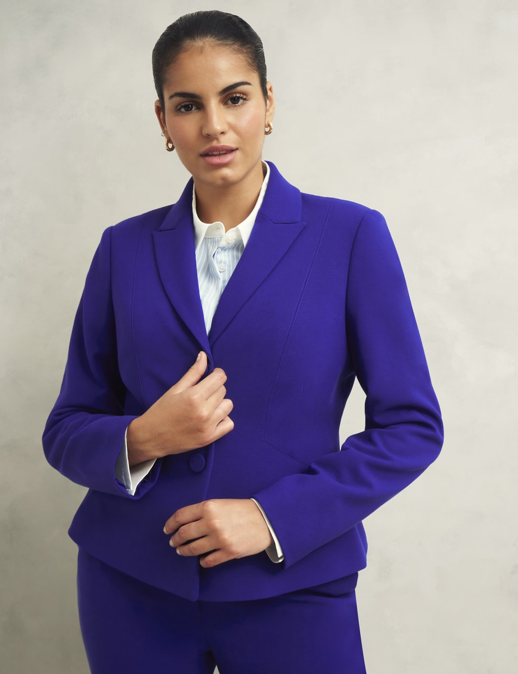 Hobbs Female Single Breasted Blazer - 16 - Blue, Blue