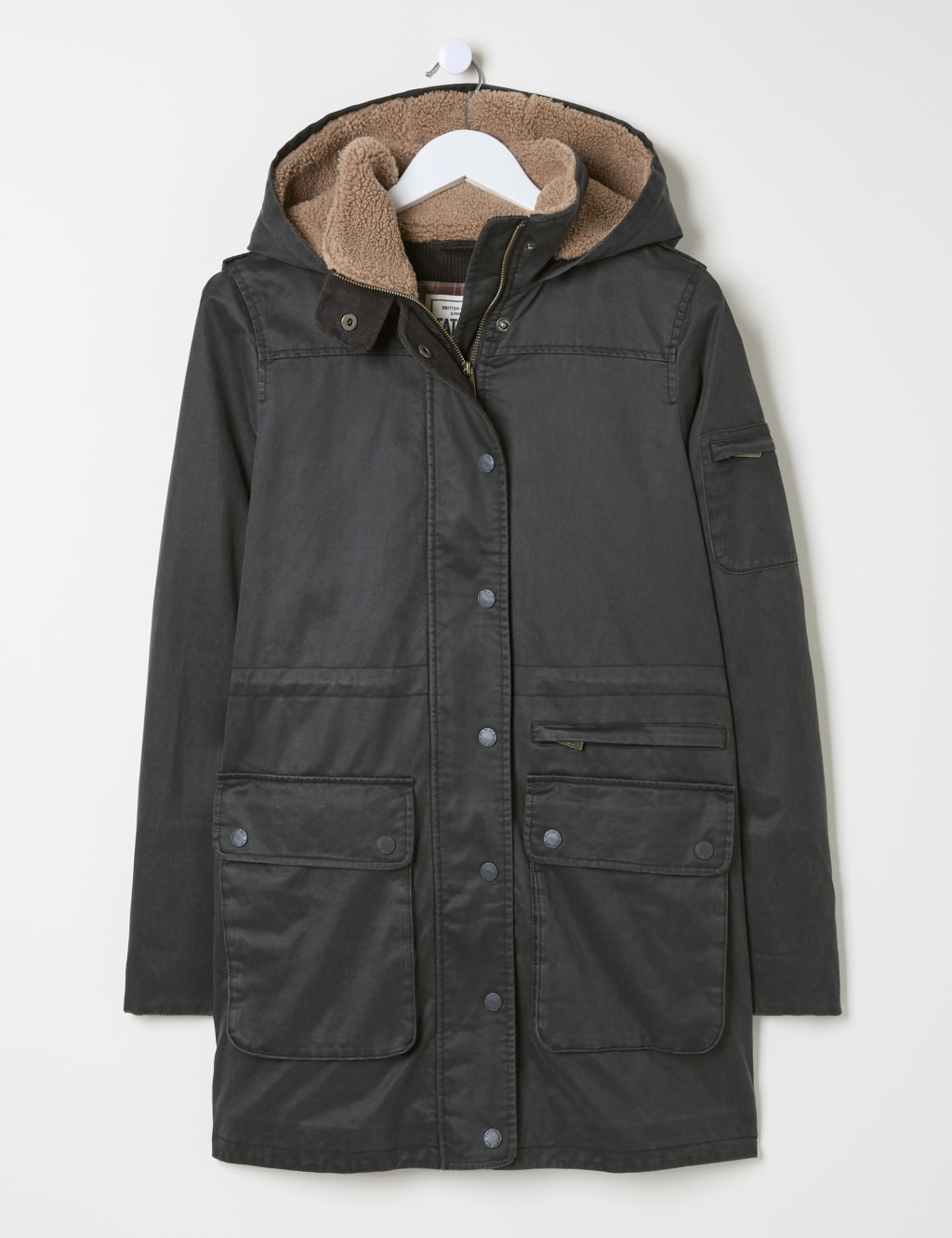 Fatface Female Cotton Rich Longline Utility Coat - 14 - Black, Black