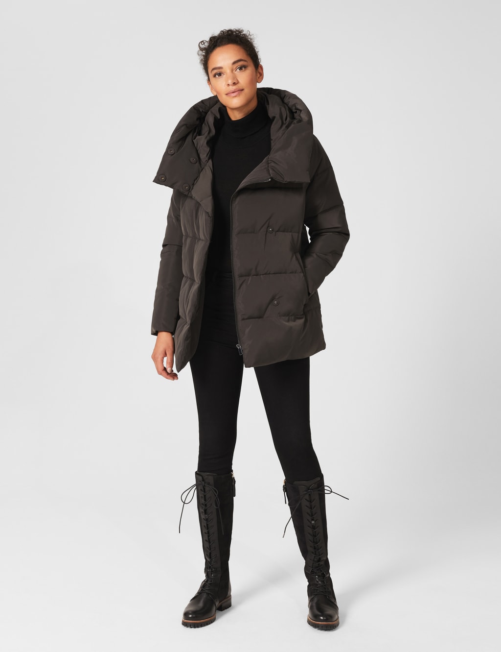 Hobbs Female Quilted Puffer Jacket - 6 - Grey, Grey