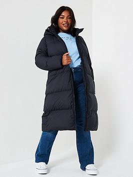 Tommy Hilfiger Plus Mid-Length Padded Coat - Navy