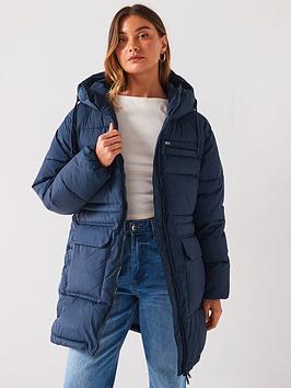 Tommy Jeans Aspen Mid-Length Padded Jacket - Navy