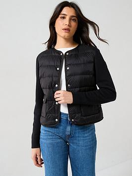 Tommy Hilfiger Knitted Sleeve Padded Jacket - Black