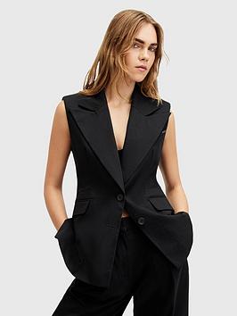 Allsaints Hally Sleeveless Blazer - Black