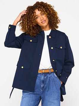 Tommy Hilfiger Tie Waist Utility Jackey - Navy